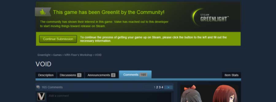 VOID has been Greenlit on Steam!